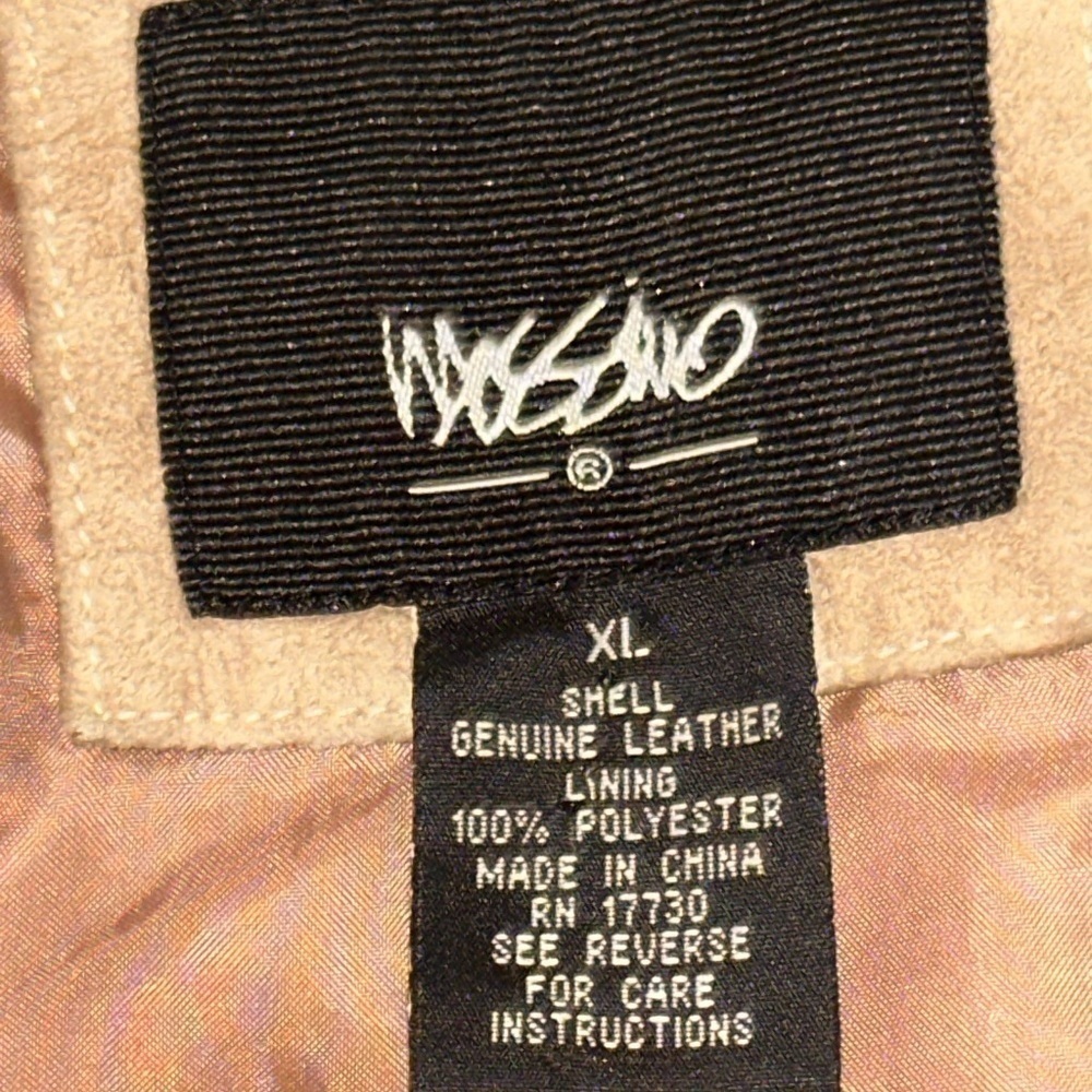 Women’s used size XL  Mossimo  beige leather jacket button front - Picture 4 of 5
